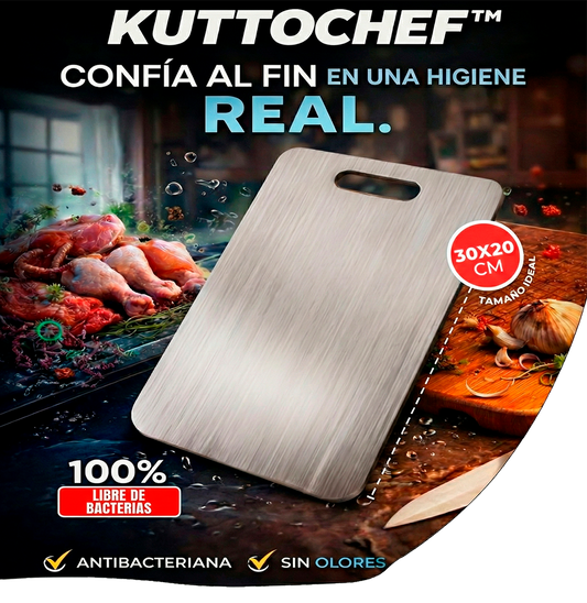 Kuttochef - Tabla de cortar de Acero Inoxidable Premium 100% puro